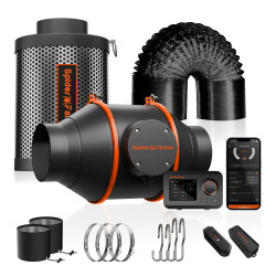 Set de ventilator și filtru Spider Farmer 4" cu controler programabil